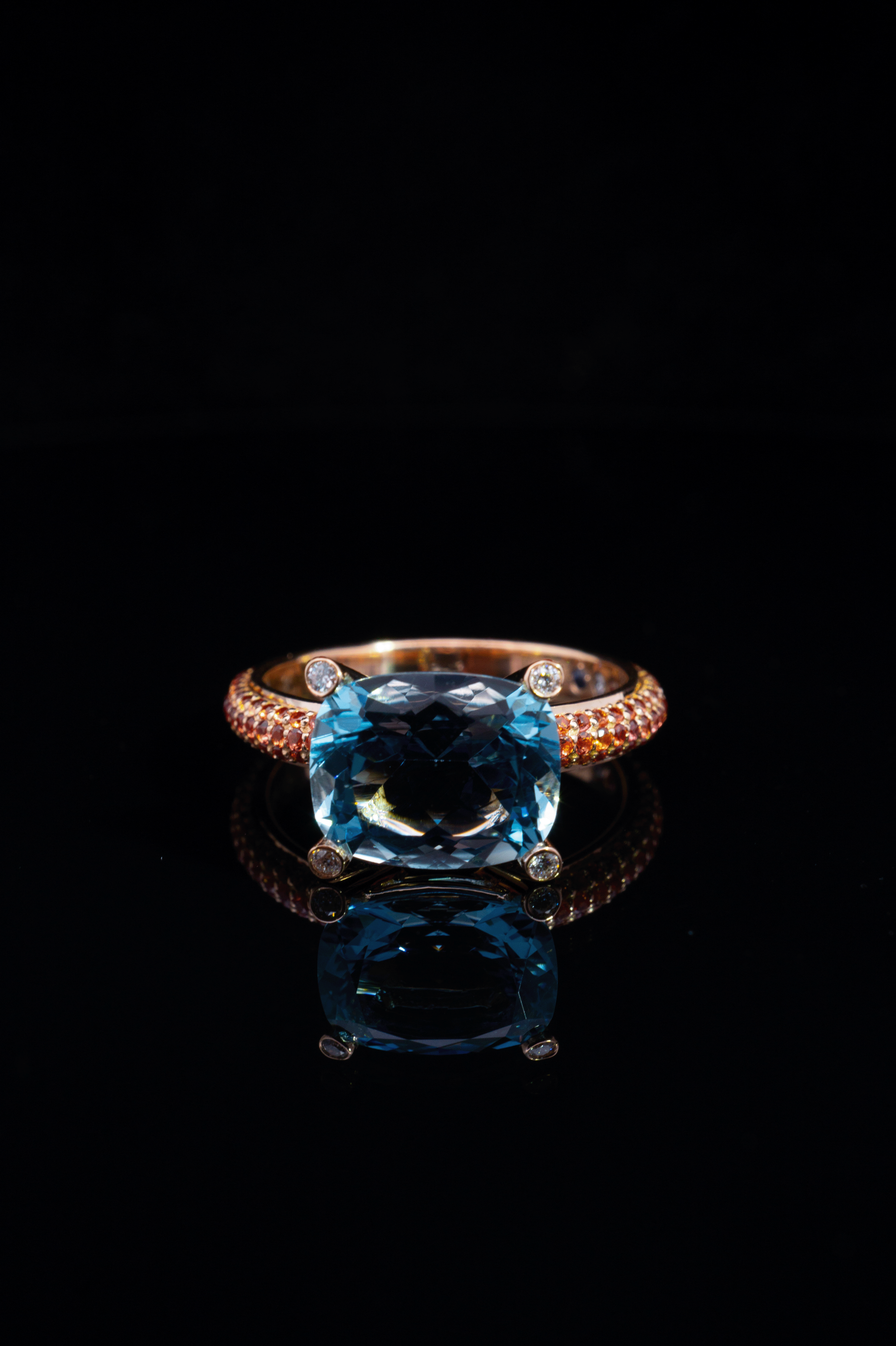 Ranger Solitaires - M - Orange & Aquamarine